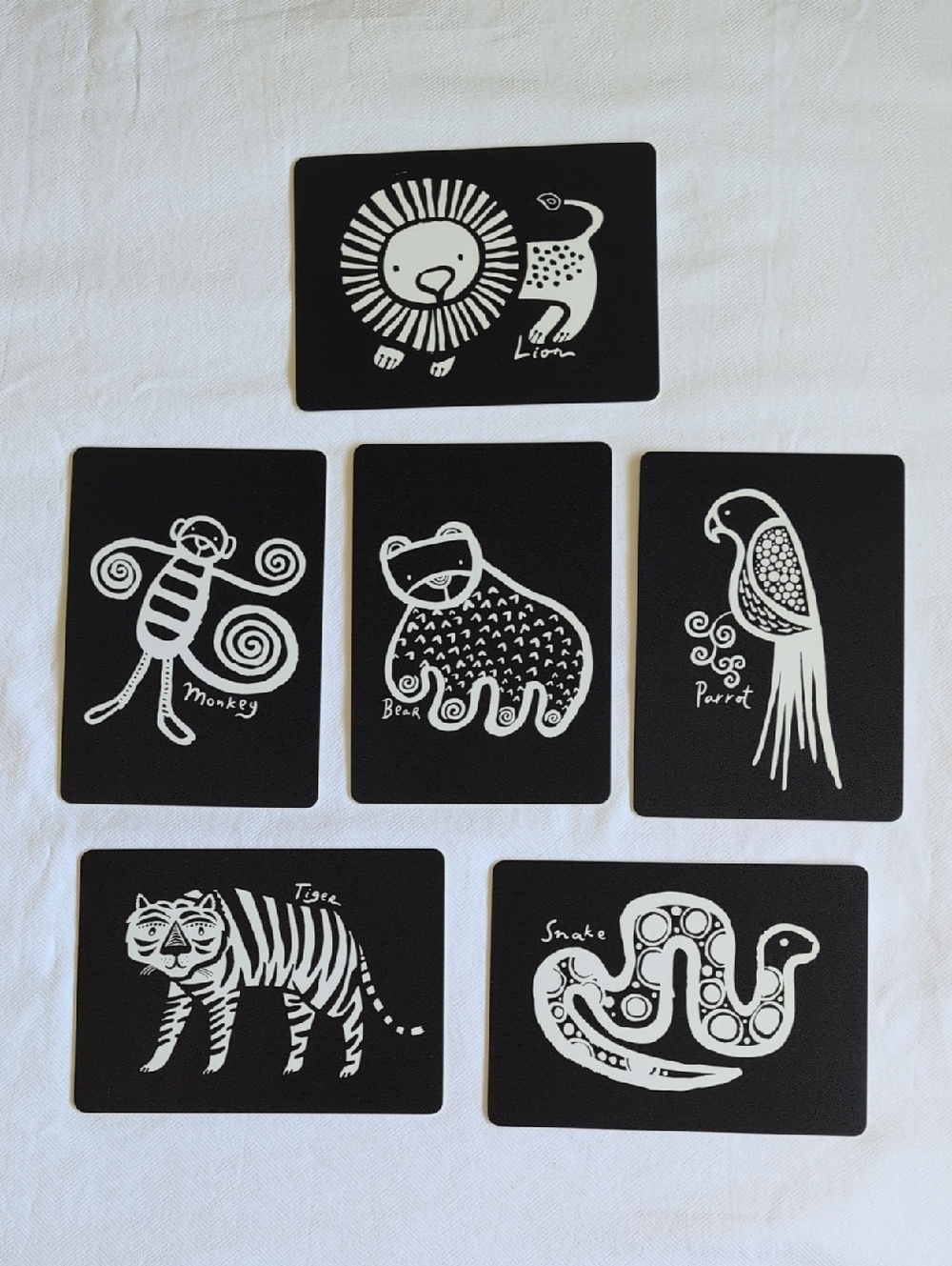 wee gallery art cards for baby jungle animals high contrast infant - Picture 2 of 11